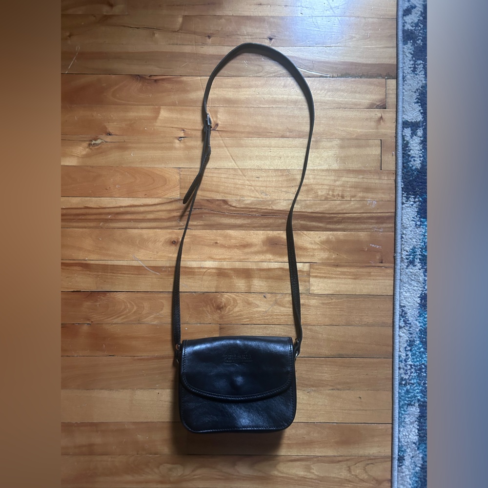 Black Leather Crossbody Bag